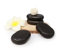 Master Massage Medium Ovular Basalt Stone Pack, 6.7 x 4.7 x 1.7 cm Black