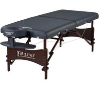 Master Massage Portable Massage Table Newport ，76cm, Walnut Hardwood Frame with Royal Blue Vinyl, 6.3cm Cushion, Full Massage Table Package