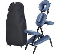 Master Massage Professional Lightweight Portable Massage Chair,Foldable, Adjustable Aluminum Chair Designed for Convenience, Featuring a Wheeled Carrying case, Sleek Blue Finish