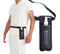 Master Massage Single Bottle Massage Oil Holster Case Bag-Adjustable and Heat-Resistant Bottle Cream & Lotion Single Holster Bag Kit- Incl. One 227ml Refillable Pump Dispenser (Black)