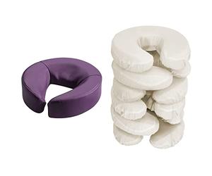 Master Massage Universal Face Cushion Pillow for Massage Table, Purple Color & Face Machine 100 Percent Washable Pillow Covers, Pack of 6