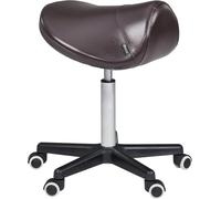 Master Massage Workshop Office Use ErgonomicSaddle Stool-Salon Clinical Tattoo Dentist Clinic Stool, Spas, Salons Stools, Use,Hydraulic Swivel Rolling Chair in Brown