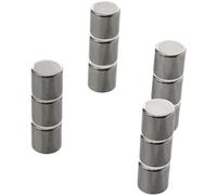 Master of Boards Strong Magnets, Pack of 12, Neodymium Magnets, Extra Strong for Magnetic Board, Whiteboard, Glass Board, Mini Fridge Magnets, Strong Hold, Diameter 8 x 10 mm Cylinder Height, Silver