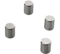 Master of Boards Strong Magnets, Pack of 4, Neodymium Magnets, Extra Strong for Magnetic Board, Whiteboard, Glass Board, Mini Fridge Magnets, Strong Hold, Diameter 8 x 10 mm Cylinder Height, Silver