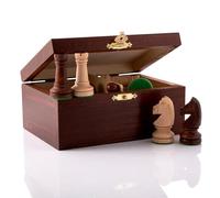 Master of Chess Chess Pieces Tournament Wood - Handmade Staunton Chess Piece No. 4 in a Mahogany Box - King Height 85 m