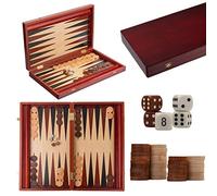 Master of Chess TRYKTRAK Classic Backgammon Wooden Set in Stylish Mahogany Cassette Board Game for Adults and for Kids (57 x 48 cm)