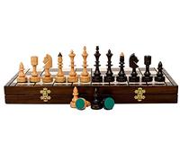 Master of Chess Wooden Chess Set with Pieces“INDIAN DELUXE” 48 cm / 19 in - Burned Large Chess Board Game for Adults and Kids - Clear and Readable