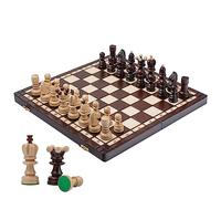 Master of Chess Wooden Chess Set with Pieces "PEARL" 42 cm / 16 in - Handmade Large Portable Chess Board Game for Adults and Kids - Solid Construction