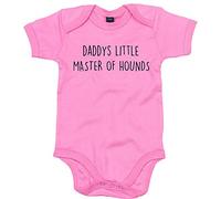Master of Hounds Baby Body Suit Daddys Little Newborn Babygrow Pink with Black Print 0-3 Months