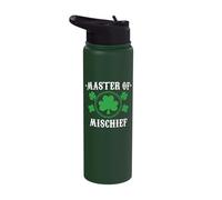 Master of Mischief St. Patrick's Day Shenanigans Irish Funny Stainless Steel Insulated Water Bottle