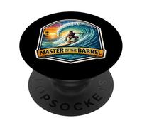 Master Of The Barrel Surfer Surfing Surfboard Quote Vintage PopSockets Adhesive PopGrip