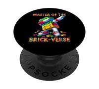 Master Of The Brick-Verse Funny Brick Master Builder Dabbing PopSockets Adhesive PopGrip