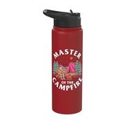 Master of The Campfire Skull Funny Camping Stainless Steel Insulated Water Bottle