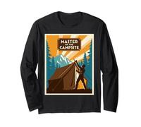 Master of the Campsite Vintage Retro Tent Mountain Poster Long Sleeve T-Shirt