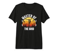 Master of The Grid Lineman Electrical Utility Worker Premium T-Shirt