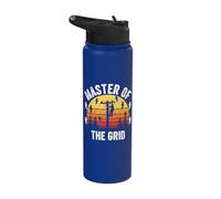 Master of The Grid Lineman Electrical Utility Worker Stainless Steel Insulated Water Bottle