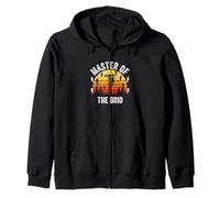 Master of the Grid Lineman Electrical Utility Worker Zip Hoodie