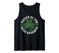 Master of The Irish Goodbye Celtic Knot Shamrock Distressed Tank Top