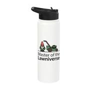 Master of The Lawniverse Funny Gardener Humor Stainless Steel Insulated Water Bottle