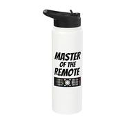 Master of The Remote - Dad Joke Present - Funny Slogan Stainless Steel Insulated Water Bottle