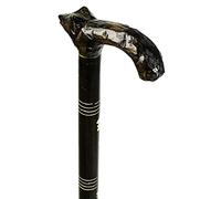 Master Of Trading Wooden Walking Stick for Men and Women Wolf 89-92 cm - Dark Walking Sticks Wood with Anti-slip Rubber - Hand Crafted
