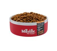 Master Pet Supply Stainless Steel Dog Bowls - 25 oz, Heavy Duty - Crimson Flame, Double Wall Extra-Thick Insulated, Non-Slip Pet Water Bowl for Dogs, Cats & Pets, Anti Rust Metal, Dish Washer Safe