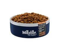 Master Pet Supply Stainless Steel Dog Bowls - 25 oz, Heavy Duty - Navy Blue, Double Wall Extra-Thick Insulated, Non-Slip Pet Water Bowl for Dogs, Cats & Pets, Anti Rust Metal, Dish Washer Safe