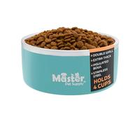 Master Pet Supply Stainless Steel Dog Bowls - 32 oz, Heavy Duty - Aqua Sky, Double Wall Extra-Thick Insulated, Non-Slip Pet Water Bowl for Dogs, Cats & Pets, Anti Rust Metal, Dish Washer Safe