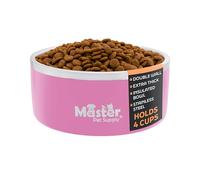 Master Pet Supply Stainless Steel Dog Bowls - 32 oz, Heavy Duty - Hyper Pink, Double Wall Extra-Thick Insulated, Non-Slip Pet Water Bowl for Dogs, Cats & Pets, Anti Rust Metal, Dish Washer Safe