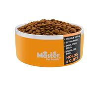 Master Pet Supply Stainless Steel Dog Bowls - 32 oz, Heavy Duty - Mango Tango, Double Wall Extra-Thick Insulated, Non-Slip Pet Water Bowl for Dogs, Cats & Pets, Anti Rust Metal, Dish Washer Safe