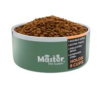 Master Pet Supply Stainless Steel Dog Bowls - 64 oz, Heavy Duty - Camo Patrol, Double Wall Extra-Thick Insulated, Non-Slip Pet Water Bowl for Dogs, Cats & Pets, Anti Rust Metal, Dish Washer Safe