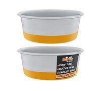 Master Pet Supply Stainless Steel Dog Bowls Set of 2 with Extra Thick Silicone Base - 2 Cup (16 oz) Mango Tango, Non-Slip, Dishwasher Safe Metal Bowls, Pet Dog Food Bowl for Dogs, Cats, Anti Rust