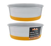 Master Pet Supply Stainless Steel Dog Bowls Set of 2 with Extra Thick Silicone Base - 4 Cup (32 oz) Mango Tango, Non-Slip, Dishwasher Safe Metal Bowls, Pet Dog Food Bowl for Dogs, Cats, Anti Rust