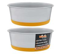 Master Pet Supply Stainless Steel Dog Bowls Set of 2 with Extra Thick Silicone Base - 8 Cup (64 oz) Mango Tango, Non-Slip, Dishwasher Safe Metal Bowls, Pet Dog Food Bowl for Dogs, Cats, Anti Rust