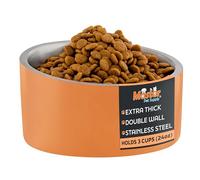 Master Pet Supply Stainless Steel Slanted Dog Cat Food Bowl - 24 oz Heavy Duty - Mango Tango, Double Wall Insulated, Non-Slip Elevated Bowl for French Bulldogs Pugs Cats, Anti Rust Dishwasher Safe