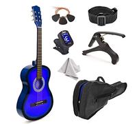 Master Play 30" Wood Classical Guitar with Case and Accessories for Kids/Girls/Boys/Beginners (Blue Gradient)