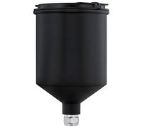 Master Pro 600 ml Black Aluminum Gravity Feed Spray Paint Gun Cup with a Drip-Free Plastic Push-On Lid - Fits Master Pro 88 Series HVLP Spray Guns and Also Fits Several Popular Brands of Spray Guns