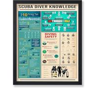 Master Scuba Diver Knowledge Vintage Poster Decorative Painting Canvas Wall Art Picture Print Modern Family Decor 40X60Cm