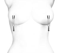Master Series Adorn Triple Bead Tweezer Style Nipple Clamp Set Body Jewellery