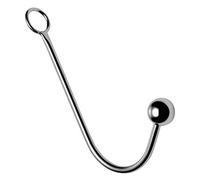 Master Series Anal Hook Stainless Steel Gray, Metal Anal Hook with Ring Connector and Durable Construction
