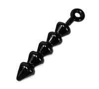Master Series Anal Link Beaded Plug - Large Size for Advanced Users, Graduated Cone Design, Flexible TPE Shaft with Pull Ring, for Women and Couples, 12.25 Inch Length, 1 Count