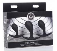 Master Series Dark Droplets 3 Piece Curved Anal Trainer Set Butt Plug Adult Toy