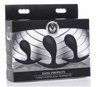 Master Series Dark Droplets 3 Piece Curved Anal Training Set Butt Plug Massager