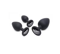 Master Series Dirty Words Butt Plug Set Silicone Slave Anal Toy Cosplay Bondage