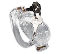 Master Series Dual Custom Lockdown, Locking Customizable Chastity Cage - Clear