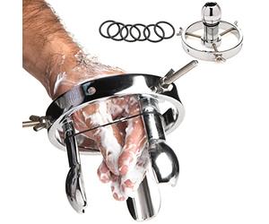 MASTER SERIES Forced Spread Anal Explorer Made with Nickel-Free Stainless Steel for Men, Women & Couples, Smooth Tapered Plug for Easy Insertion, Large Enough for Fisting. 8 Piece Set - Silver.