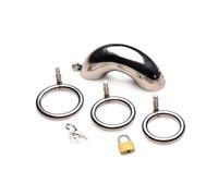 Master Series Forged Captop Locking Stainless Steel Chasity Cage - Steel