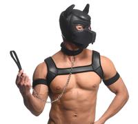 MASTER SERIES Full Pup Arsenal Set Puppy Hood Chest Harness Collar with Leash