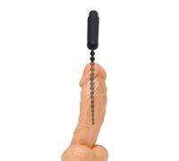 Master Series Rod Sounding Dilator - Black Dark Rod Vibrating Beaded Sound Silicone