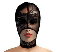 Master Series Seduction Lace Bondage Hood-AH033, Black, One Size